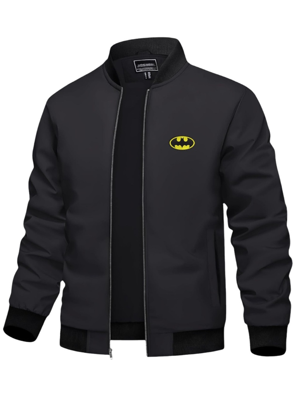 Men’s Batman Embroidered Lightweight Bomber Jacket Black